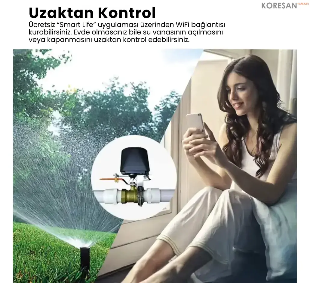 Uzaktan kontrol - Tuya Akıllı Su Gaz Vanası