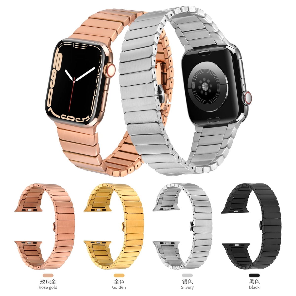 ​​​Apple Watch 7 41mm Kordon KRD-79 Metal Strap Kayış - 14