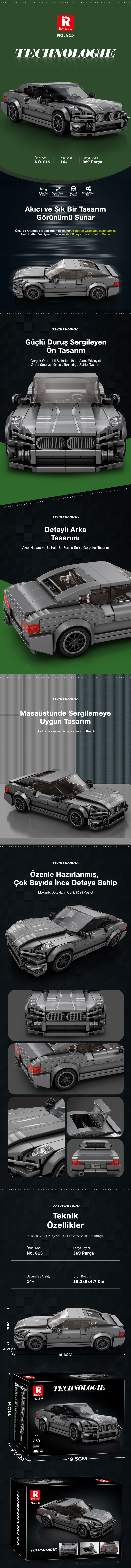 Reobrix Sports Coupe Car BMW 2 Series 815 Brick Yapım Seti