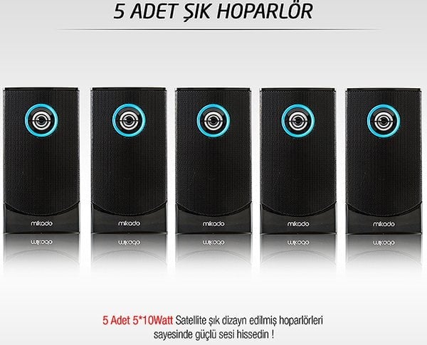 Mikado MD-813BT 5+1 USB-SD-FM-Bluetooth Ses Sistemi