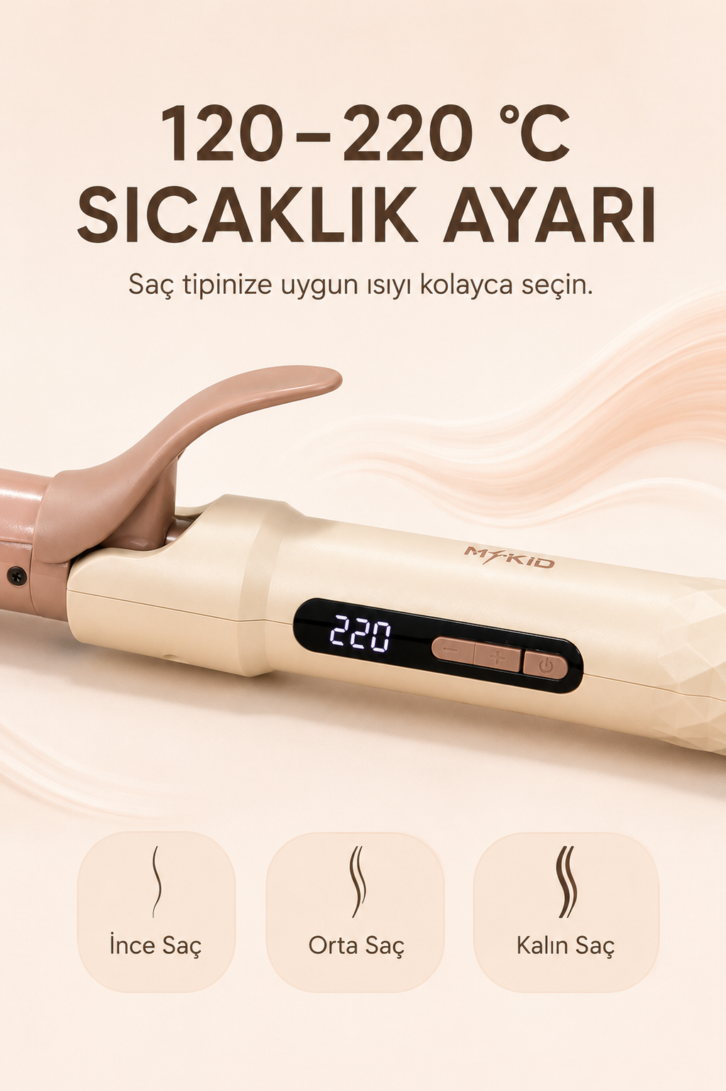 120 ile 220 derece arasında dijital sıcaklık ayarı
