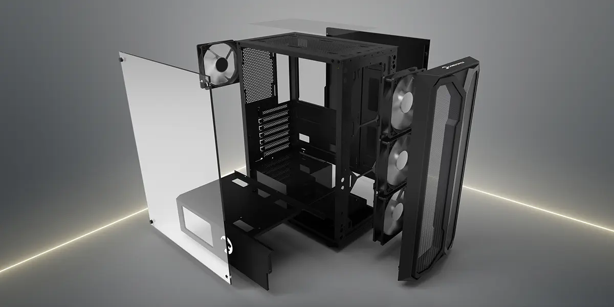 GamePower Aura 4*120mm Siyah Fan A-RGB Şerit Led 550W 80+ Bronze Power Supply Gaming Kasa