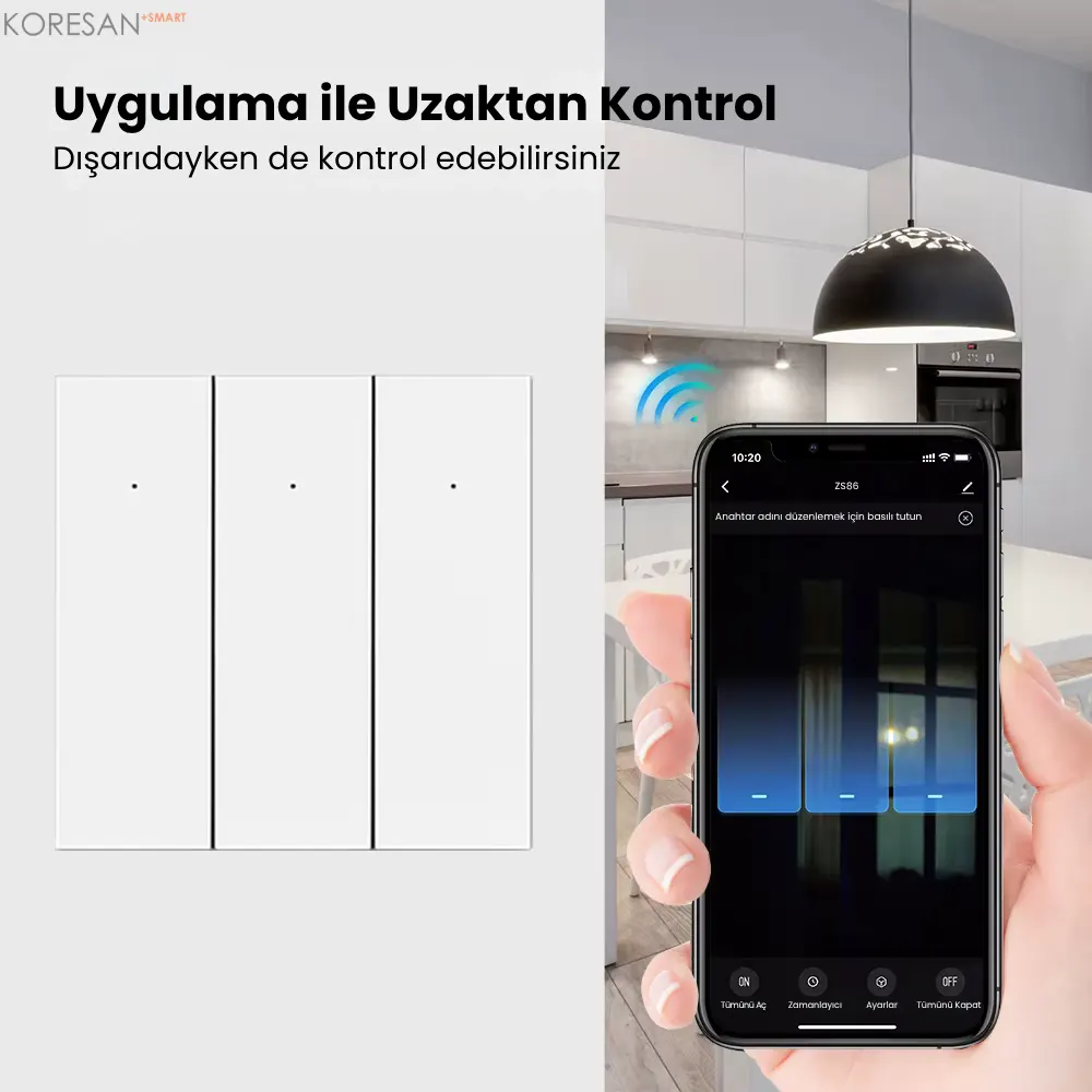 Tuya Zigbee Akıllı Duvar Anahtarı Siyah 1/2/3 Tuşlu Nötrlü ve Nötrsüz uygulama kontrolü