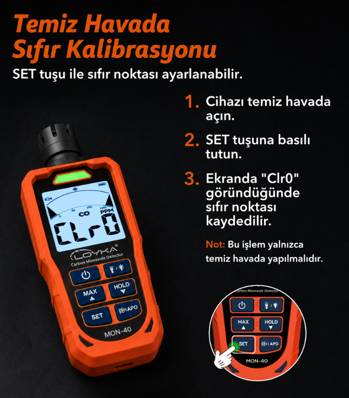 MON-40 temiz havada sıfır kalibrasyonu