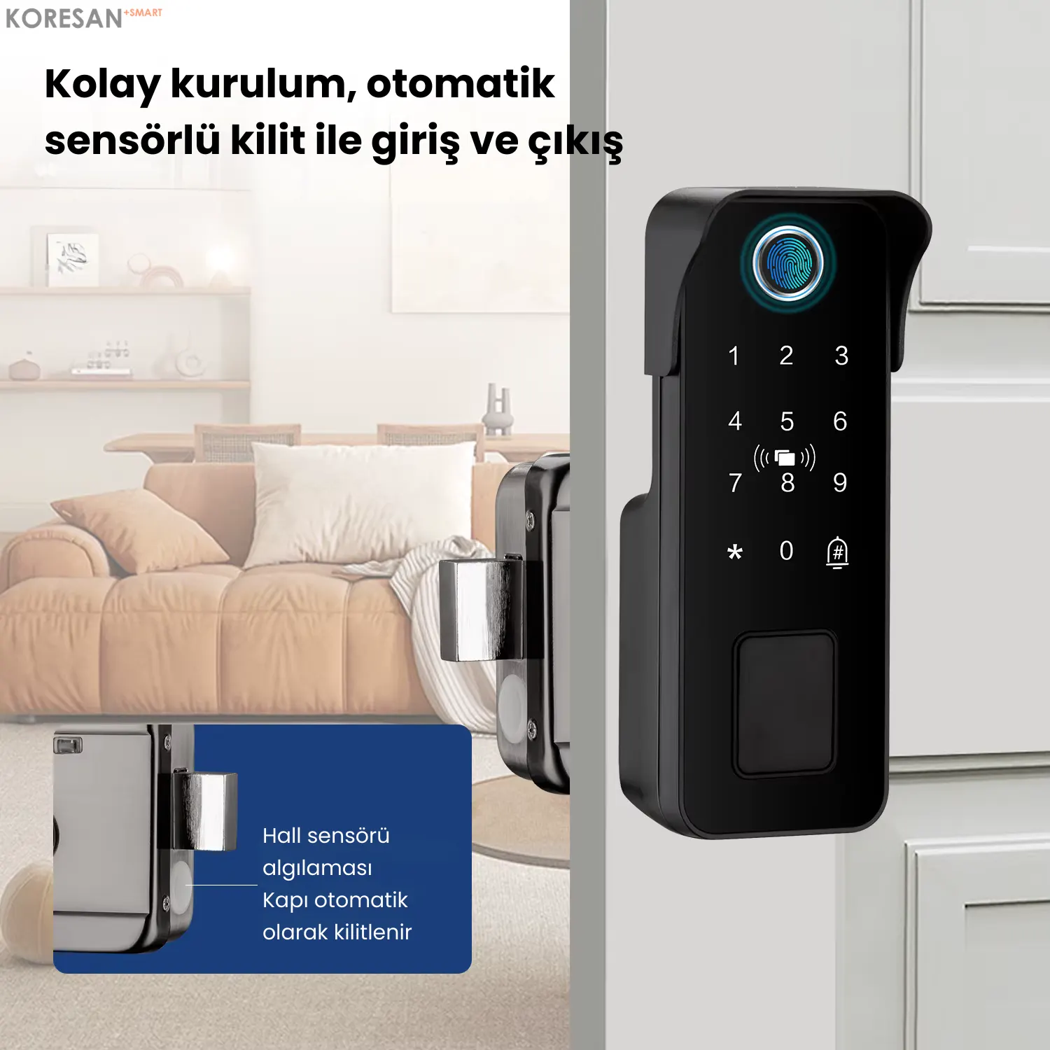 SL2 Tuya Dijital Sürgülü Akıllı Kapı Kilidi