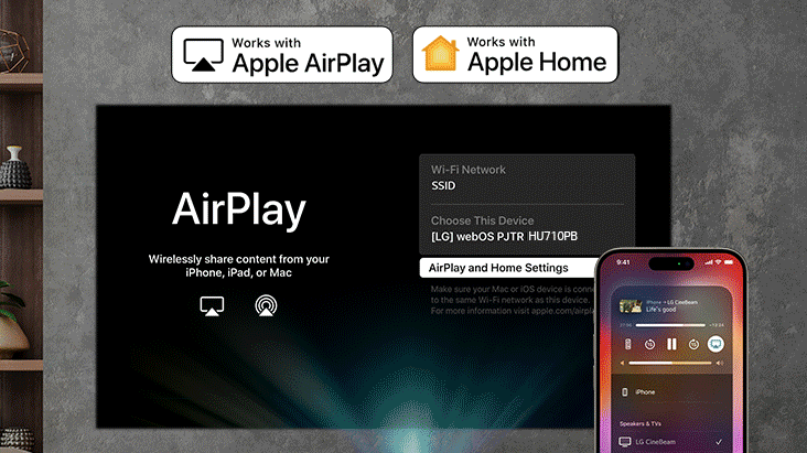 Akıllı cihazlarla yansıtmayı gösteren sahne - Apple ve Android. 