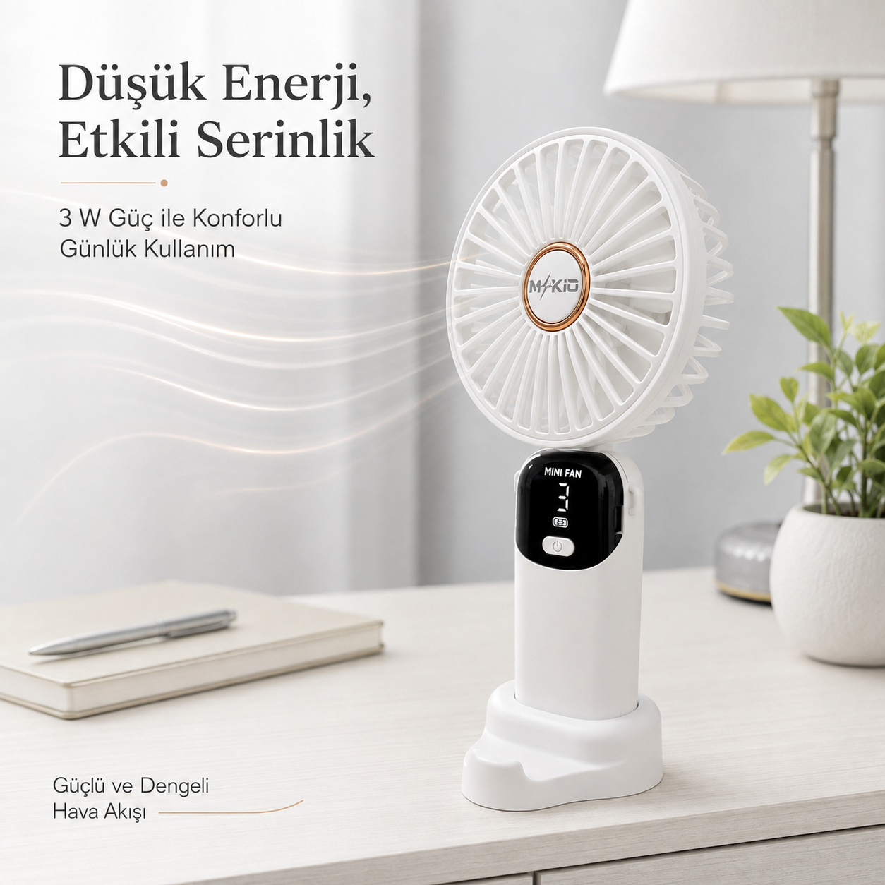 katlanabilir standlı masaüstü el fanı