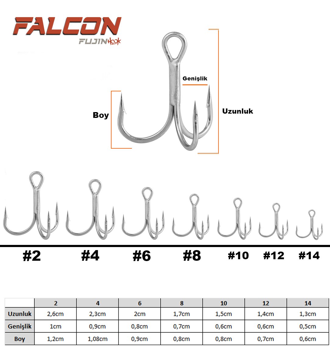 Fujin Falcon Super Anti Rust Üçlü İğne #4 (6 Adet)