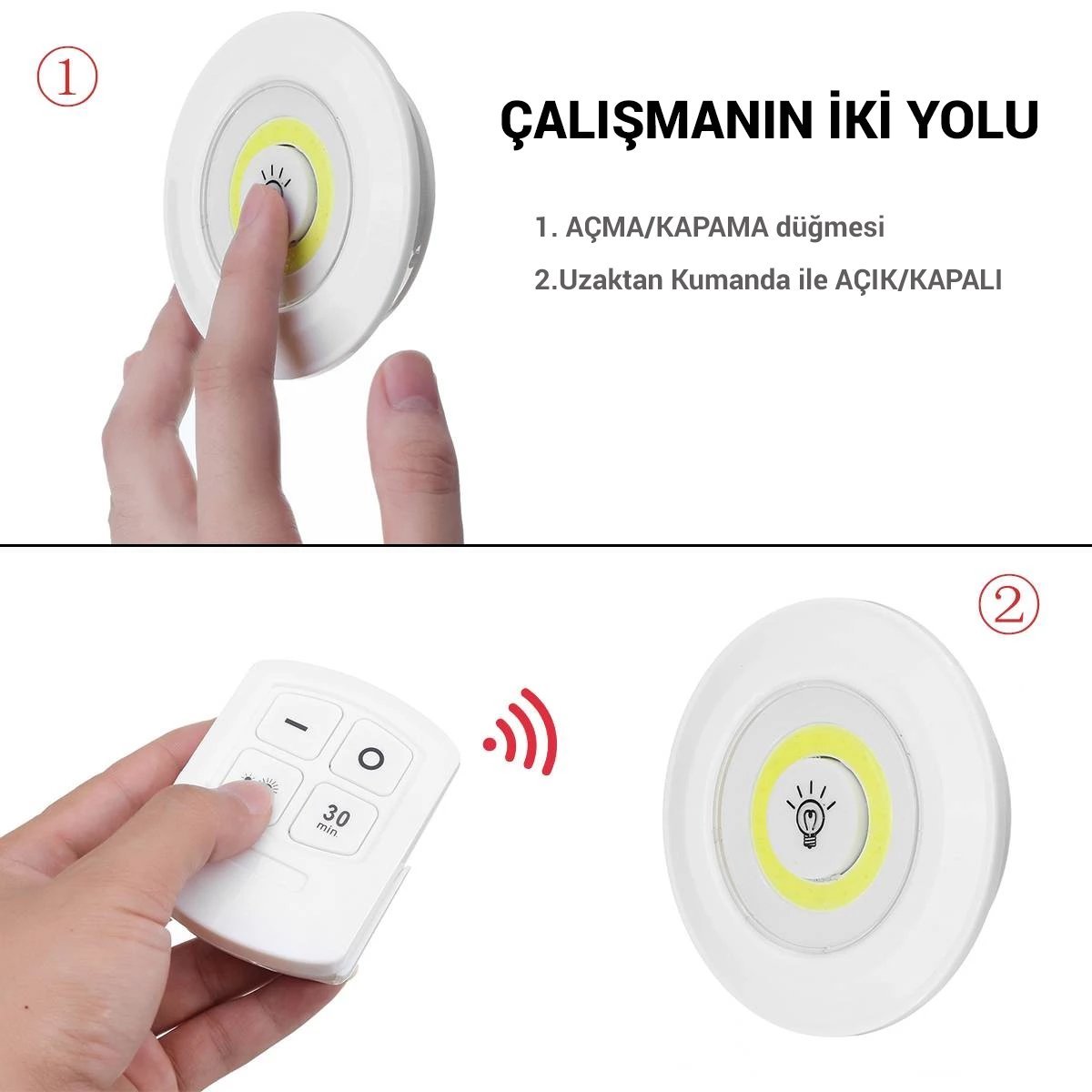 Powermaster PM-15084 Üçlü Kumandalı Pilli Dokunmatik Portatif Cob Led Işık Aydınlatma İçerik