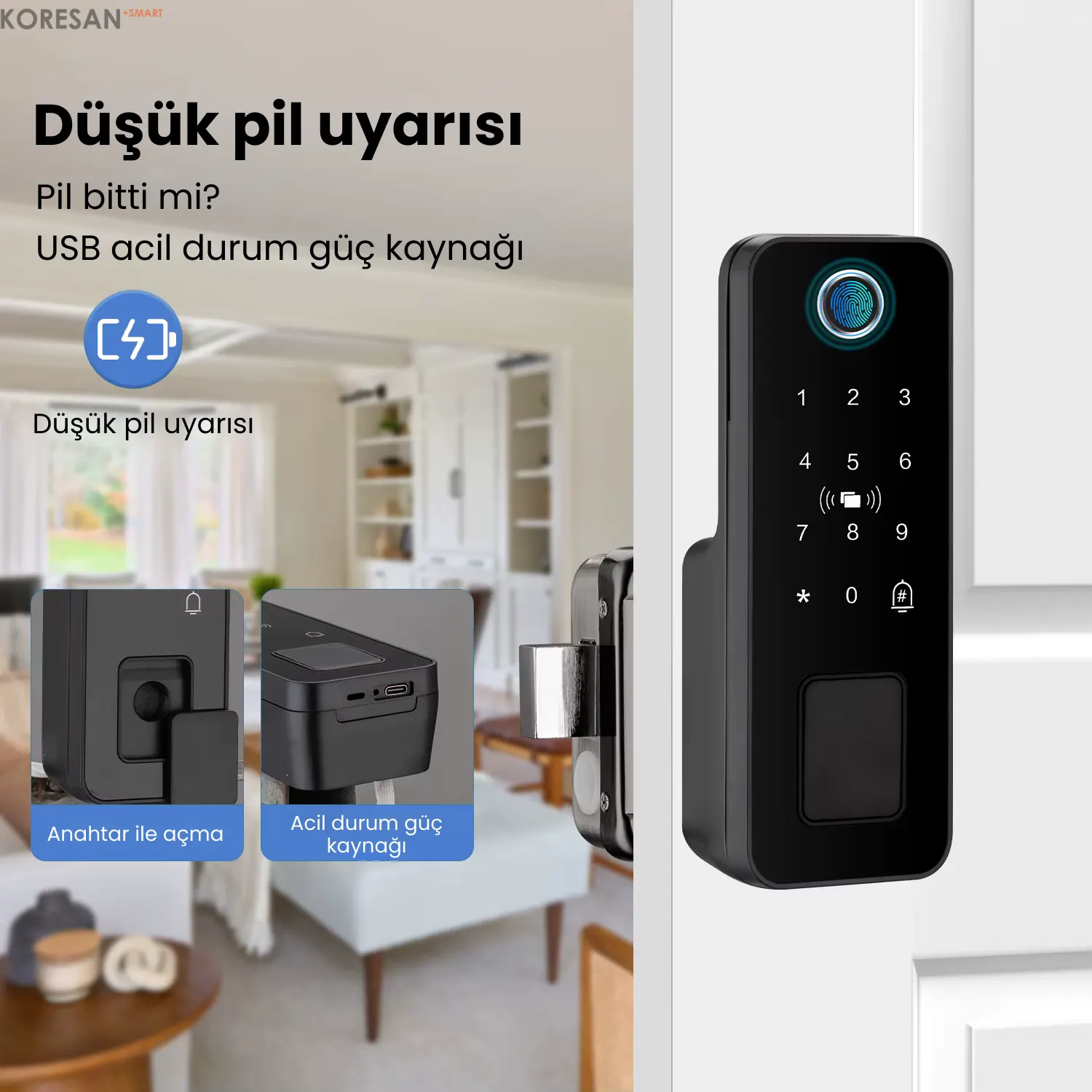 SL2 Tuya Dijital Sürgülü Akıllı Kapı Kilidi