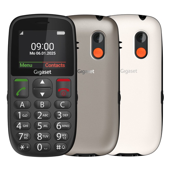 Gigaset GL395: Büyük tuşlu ve kullanımı kolay cep telefonu, yaşlılar ve engelliler için idealdir. Kolay okunabilir renkli ekran ve sezgisel kullanım.