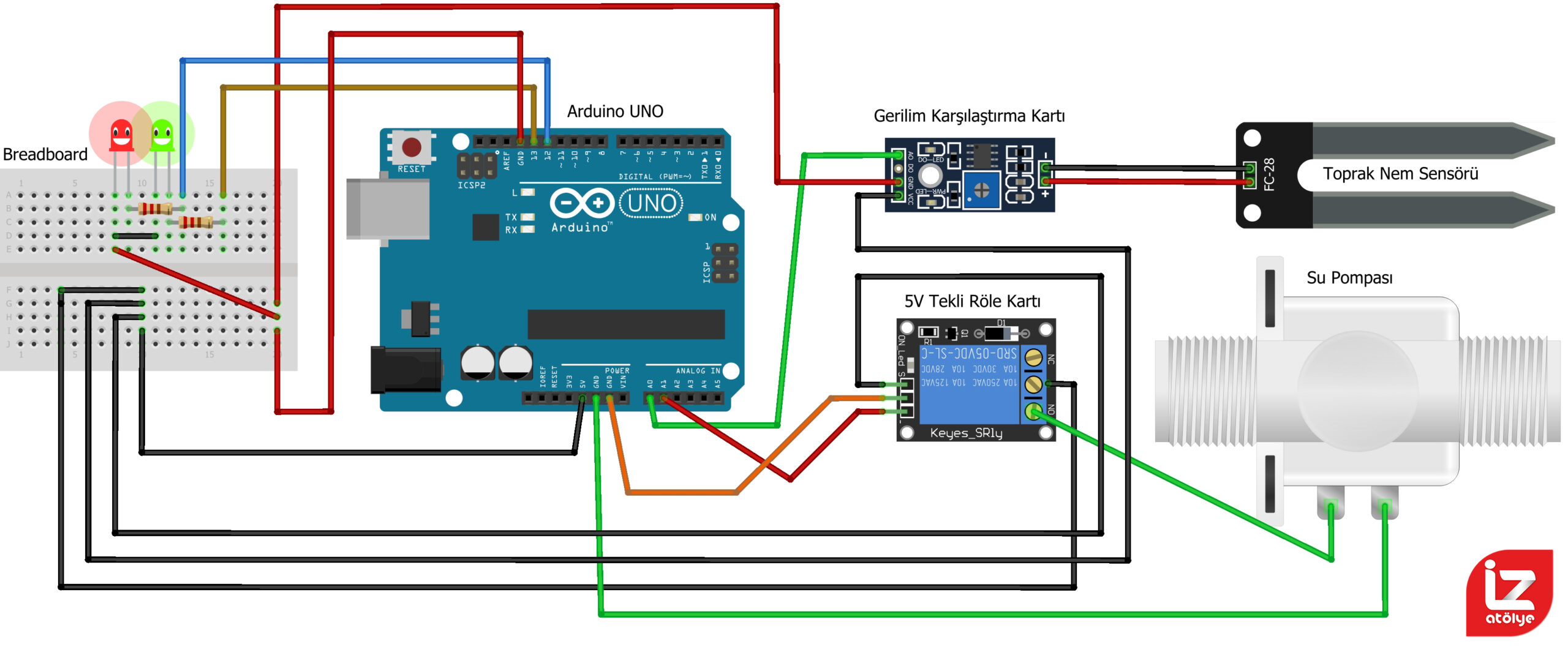 Arduino otomatik sulama sistemi / proje seti