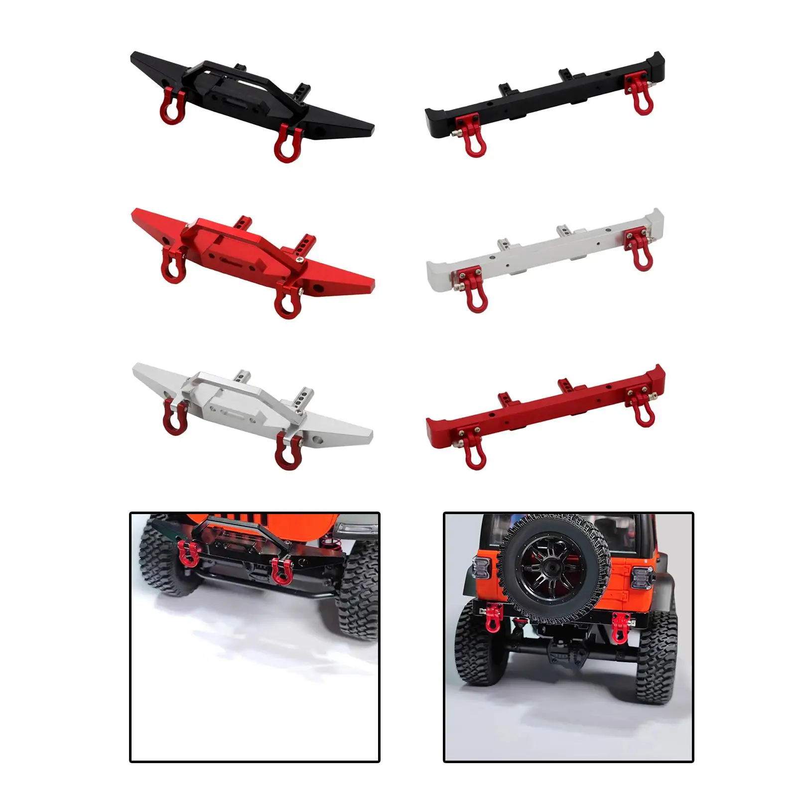 1:12 Aluminum Alloy RC Bumpers, Replacement, Upgrade Parts Durable for MN128