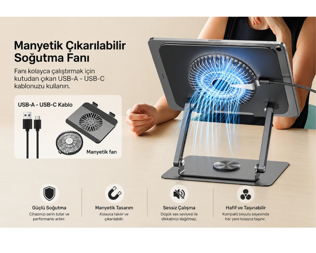 Unitek 360 8-17.3” Fanlı Notebook Standı