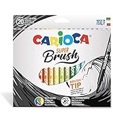 Carioca Super-Brush | 42968 - Boya fırçası uçlu marker kutusu, 20 renk