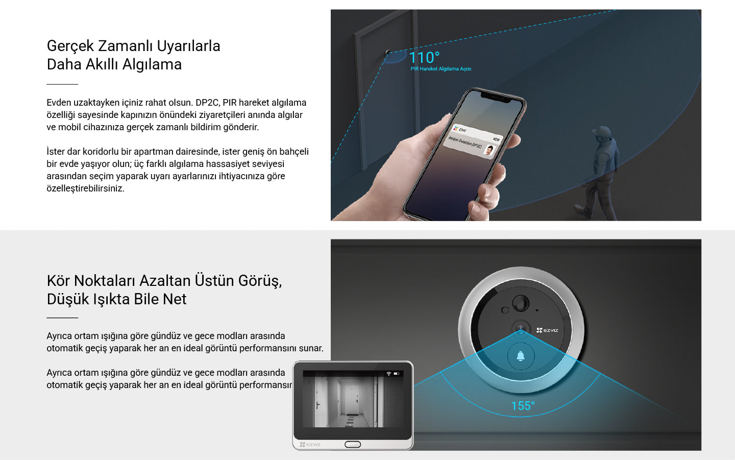 EZVIZ DP2C Kablosuz Akıllı Kapı Zili