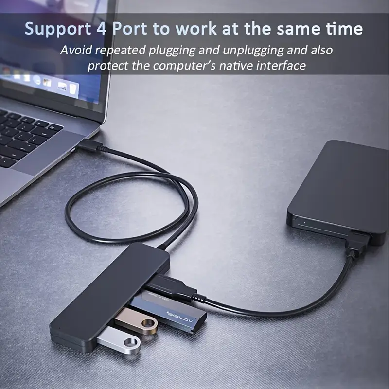 yüksek hızlı 4 portlu usb 3.0 hub - masaüstü, dizüstü bilgisayar, , flash sürücüler, sabit diskler, konsollar, yazıcılar, pcler, klavyeler için taşınabilir tasarımlı kompakt çok portlu adaptör - , dell ile uyumlu ayrıntılar 5