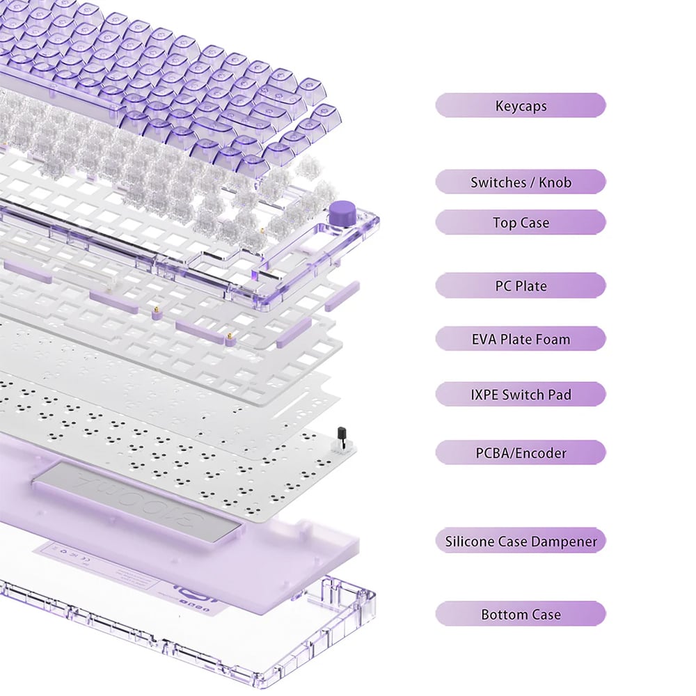 Akko Monsgeek Ice75 Clear Purple Klavye H10