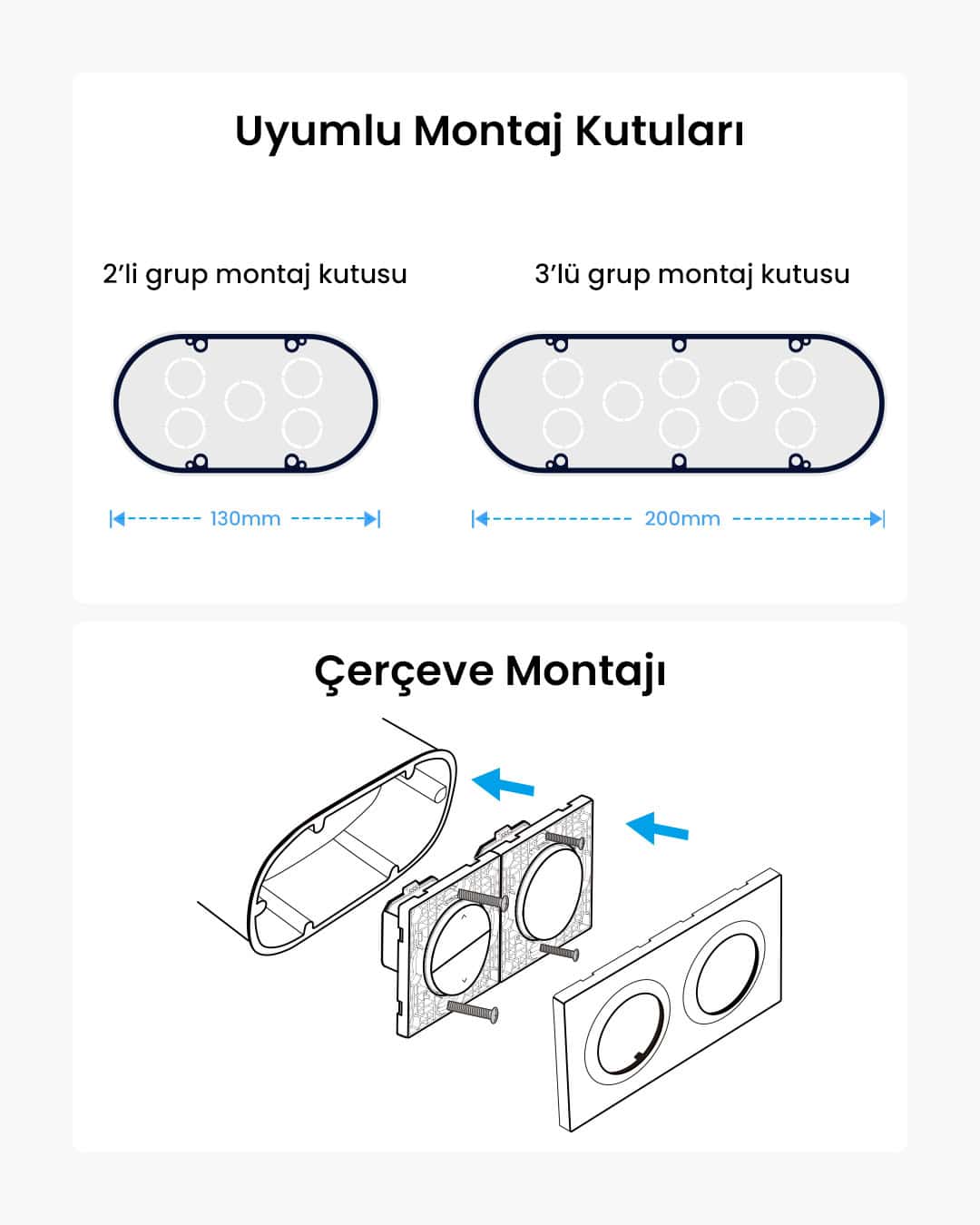 2'li Duvar Anahtarı Çerçevesi | EF2G