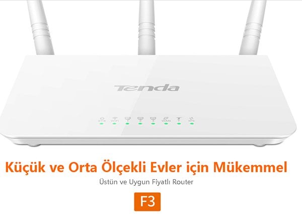 Tenda F3 4 Port 300 Mbps 3 Antenli Access Poınt Router