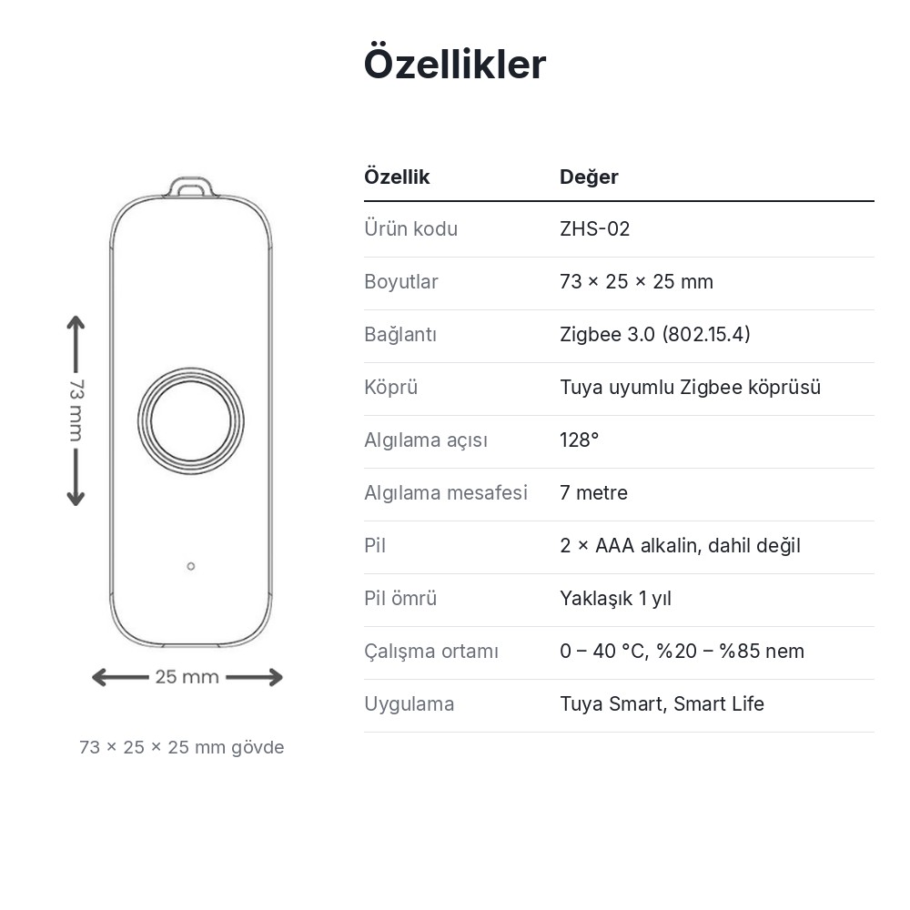 ZHS-02 ölçüleri ve teknik özellikleri
