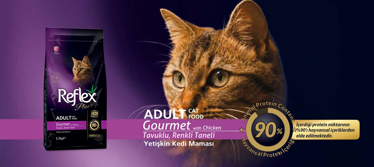 reflex plus tavuk etli renkli taneli yetişkin kedi maması