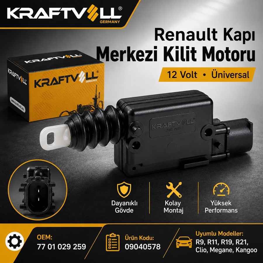 Kraftvoll Renault kapı kilit motoru kutulu görsel