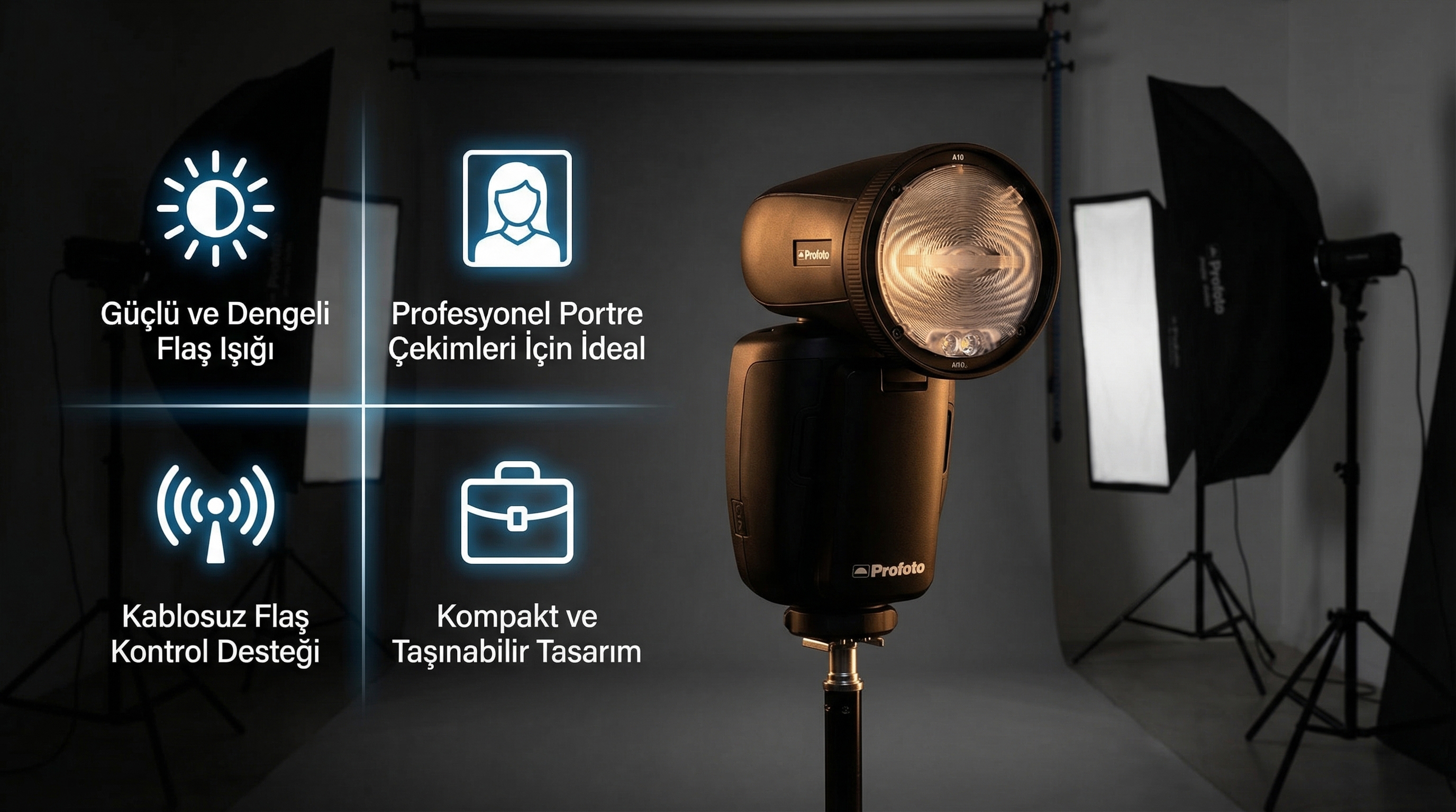 Profoto A10 yuvarlak flaş başlığı görseli