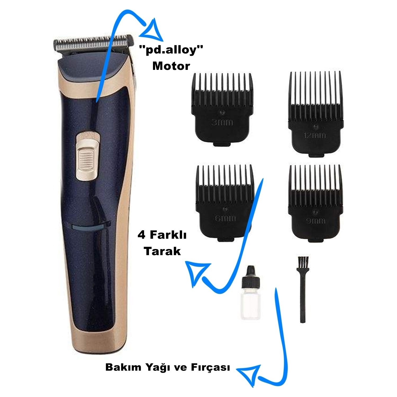 ANKAVERSE® TR-650 Profesyonel Saç Sakal Tıraş Makinesi detay görünüm