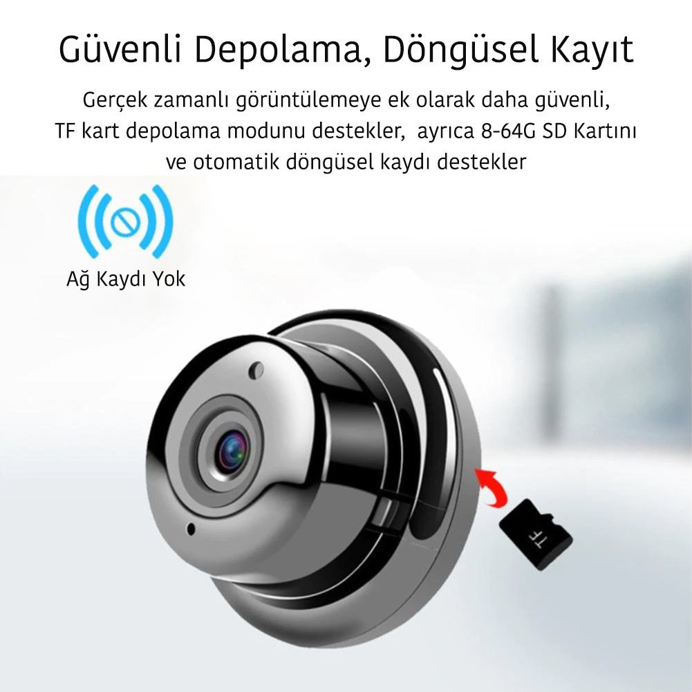 Powermaster PM-4792 V380 Gece Görüşlü Mikrofonlu 1080P Wifi IP Kamera