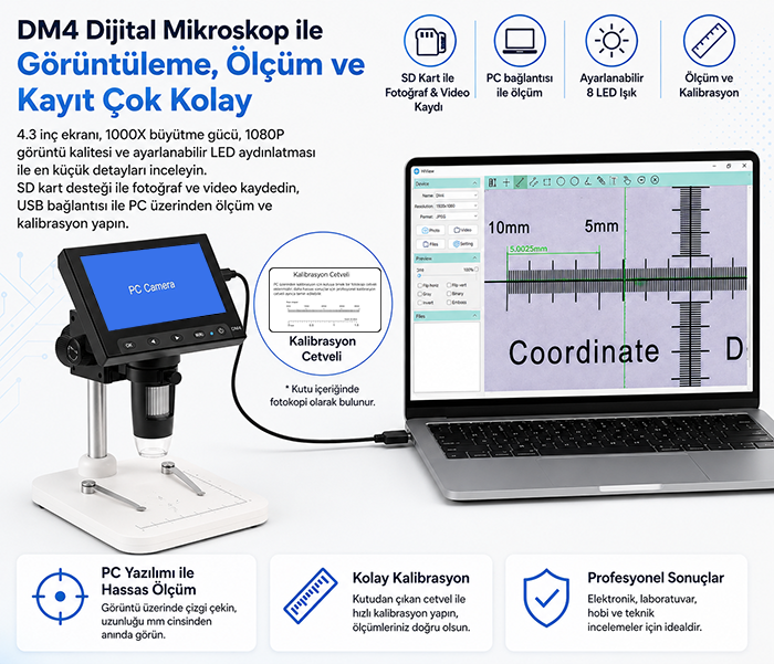 Ayarlanabilir LED mikroskop