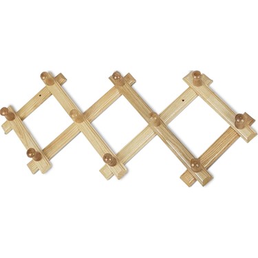 AHŞAP 10 KOLLU AKORDİYON DUVAR ASKISI (5286) - Görsel 1