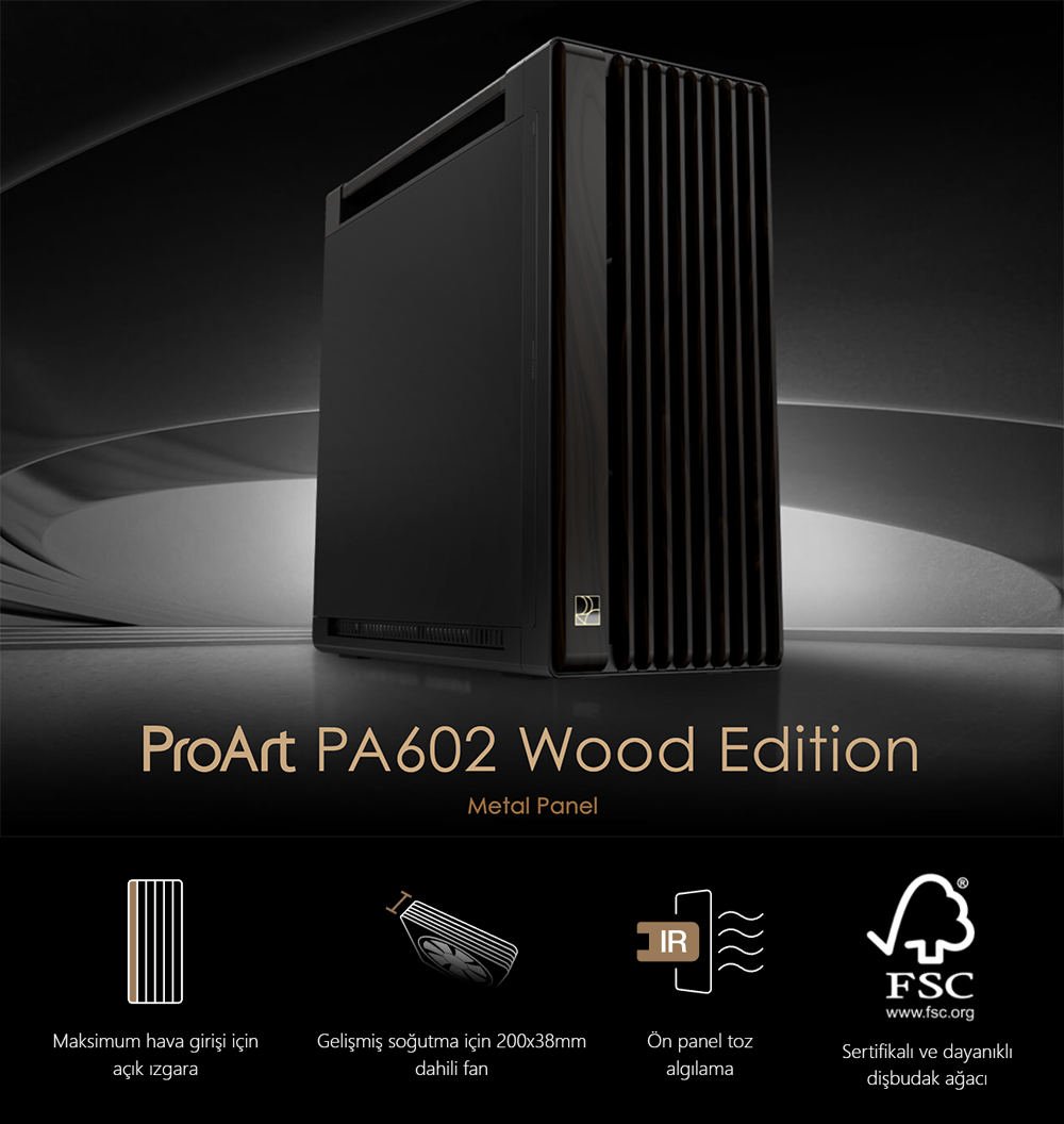 proart pa602 wood edition - metal panel