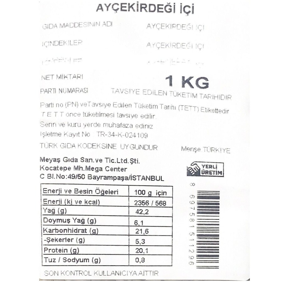 Ayçekirdeği İçi 1 Kg - 2
