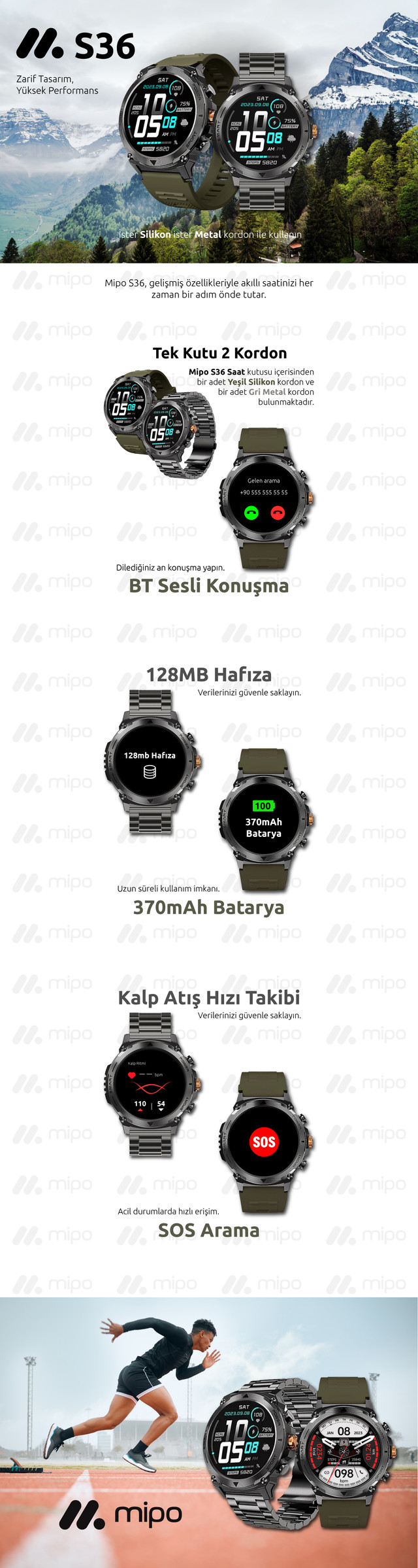 Mipo S36 Akıllı Saat