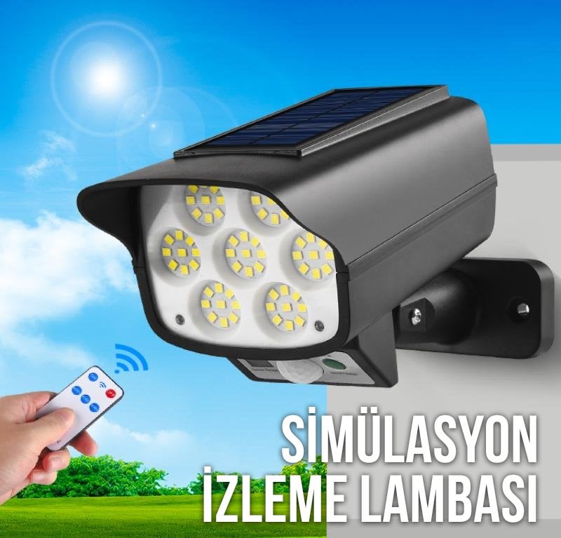  SH-863A Kamera Görünümlü Hareket Sensörlü 63 Ledli Solar Lamba İçerik