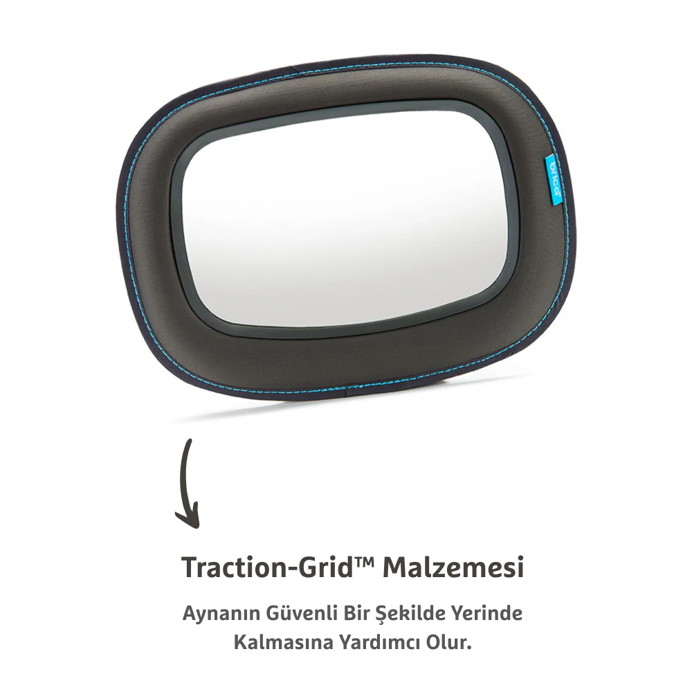 Munchkin Mega Brica Bebek Araba Aynası | Gri | 32,5 x 25,5 cm | 1 Adet | Geniş Görüş görsel