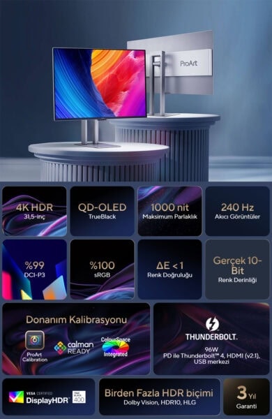 ASUS ProArt OLED PA32UCDM Monitör H3