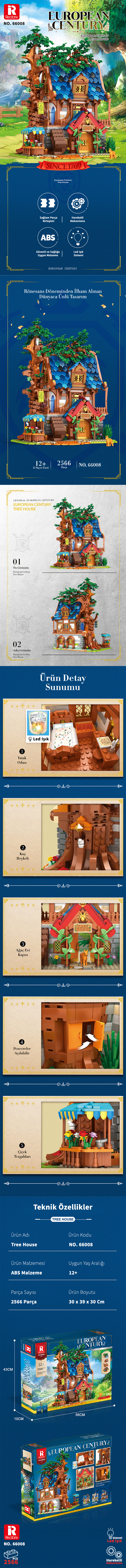 Reobrix European Century Tree House 66008 Brick Yapım Seti