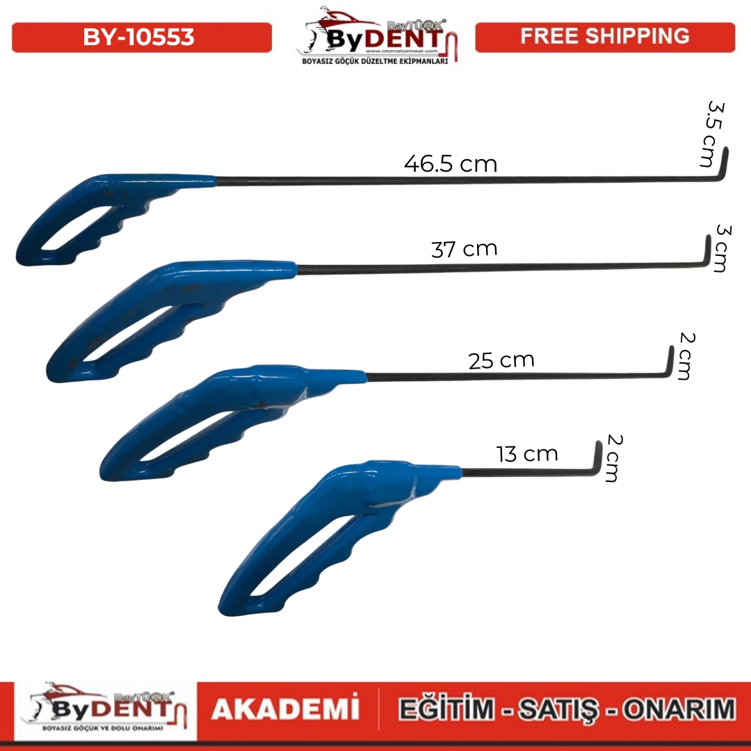 pdr, tools, göçük, düzeltme, kuşak arası, boyasız göçük, boyasız göçük düzeltme, pdr tools, otomalzemeal, bydent, göçük düzeltme ekipmanı,