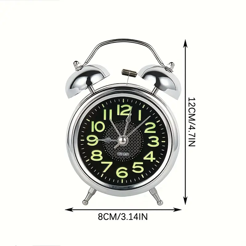 1 adet 4 inç metal süper yüksek sesli alarm saati gece lambası ile, ev dekorasyonu, yatak odası, oturma odası, ofis, gece lambası sessiz alarm saati ağır uyuyanlar/yaşlılar/öğrenciler için uygun, sezon dönüşü, için noel hediyesi ayrıntılar 4