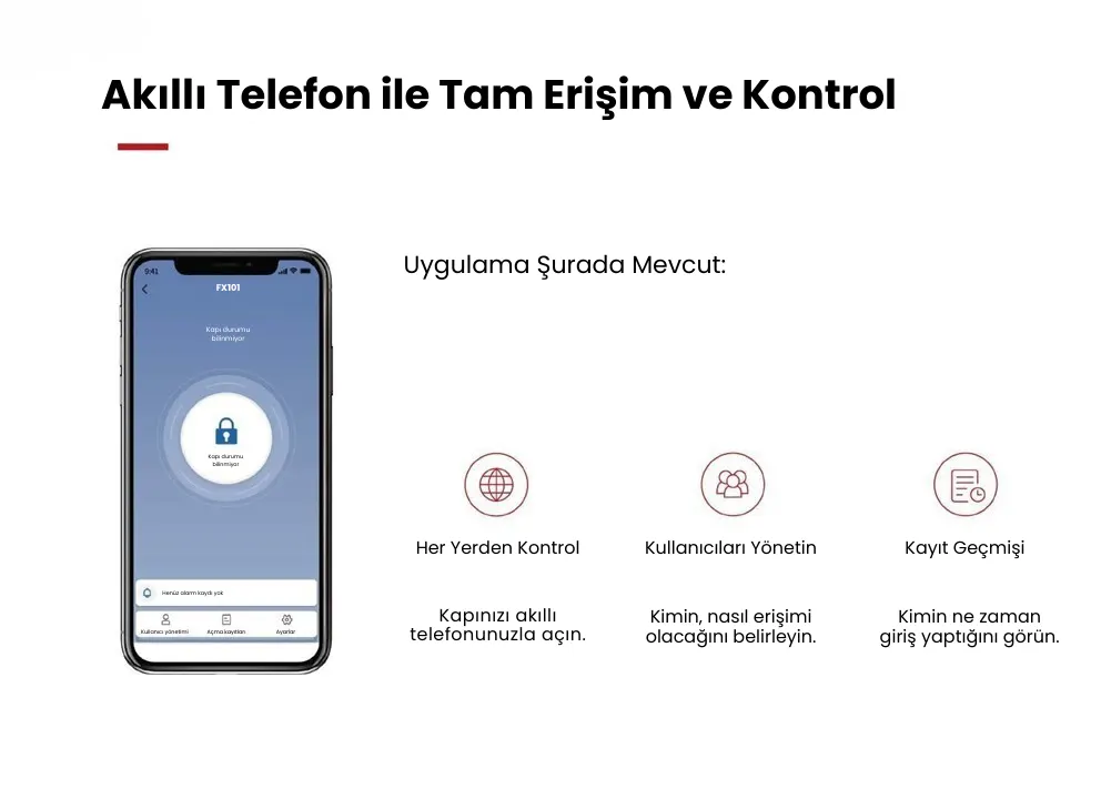 FX101 Tuya WiFi Akıllı Kapı Kilidi – Parmak İzi, Şifre ve Kumandalı