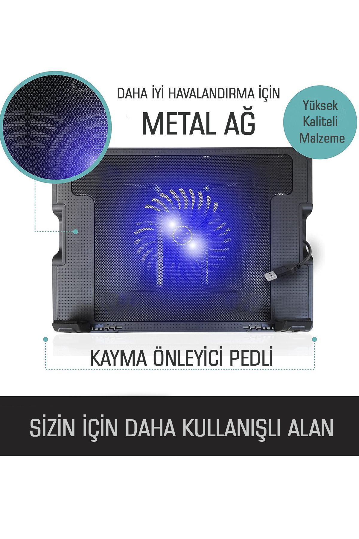 KRİZANTEM Laptop Soğutucu Ayarlanabilir Dizüstü Bilgisayar Tablet Notebook Soğutma Fanı İşlemci Soğutucu