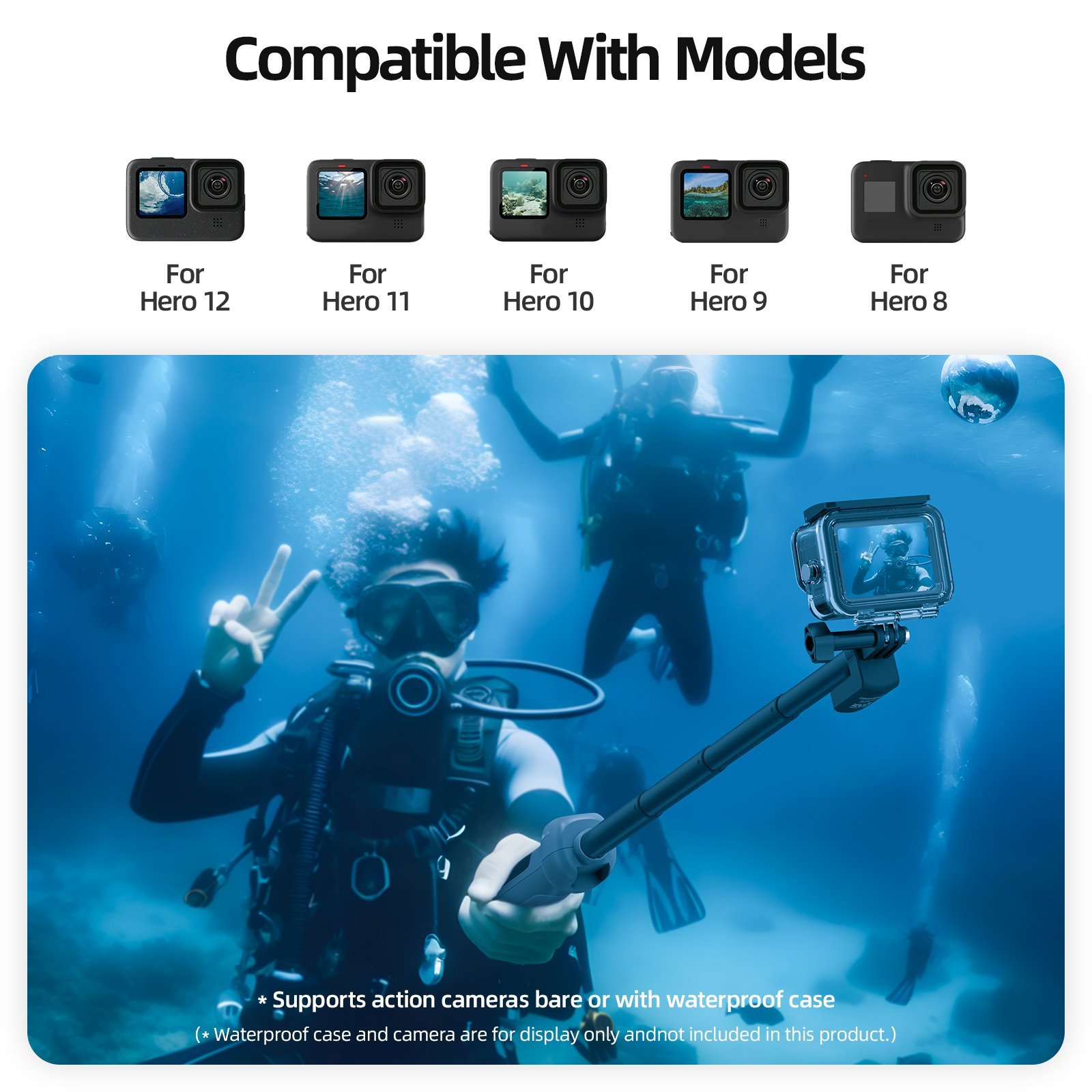 TELESIN GoPro HERO13 Su Altı Remote Controller Selfie Stick