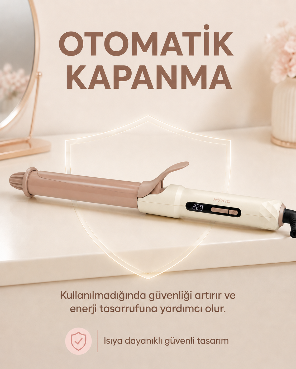 Otomatik kapanma ve ısıya dayanıklı güvenli tasarım