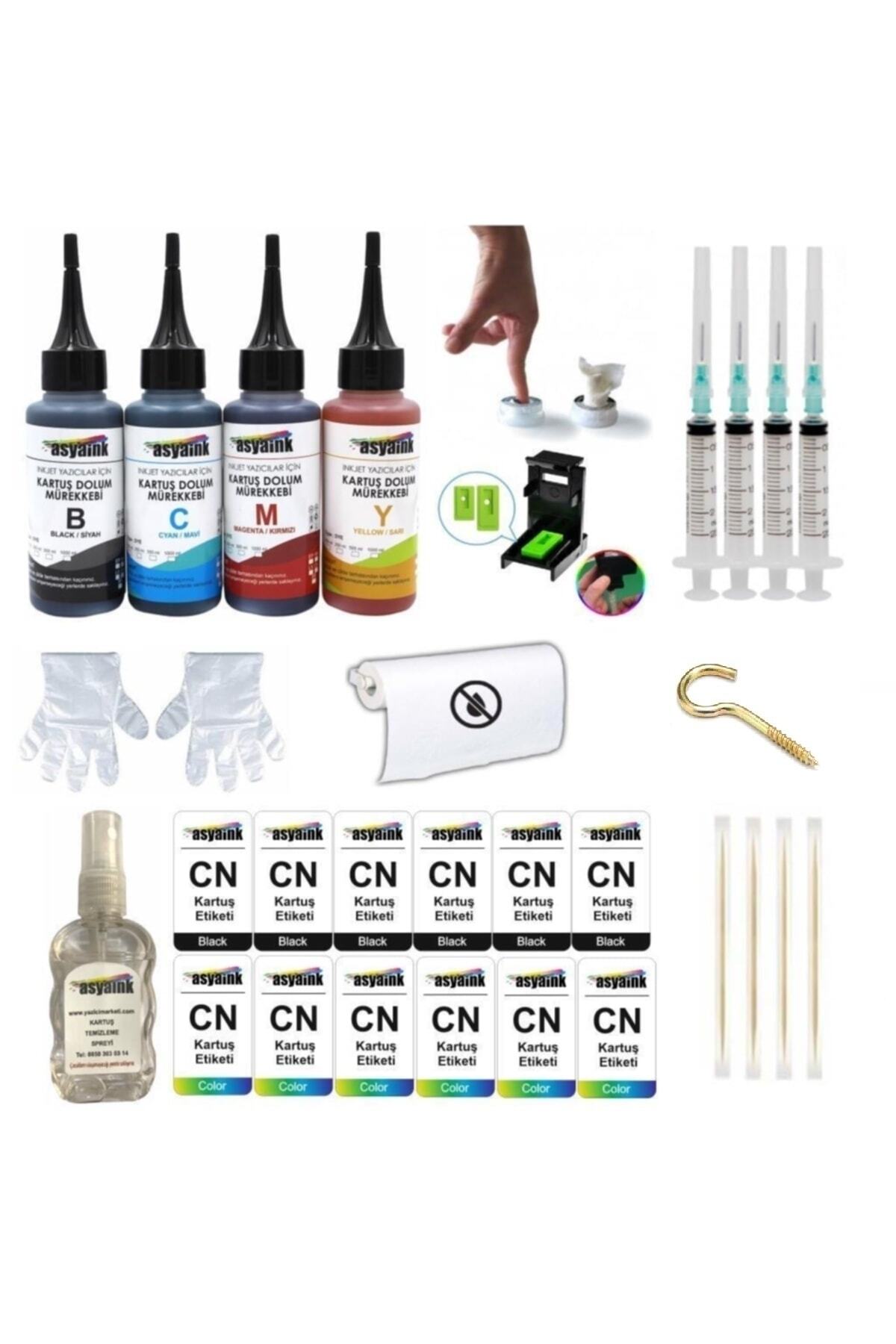 asyaink pg-46 cl-56 uyumlu kartuş dolum seti 4×100 ml