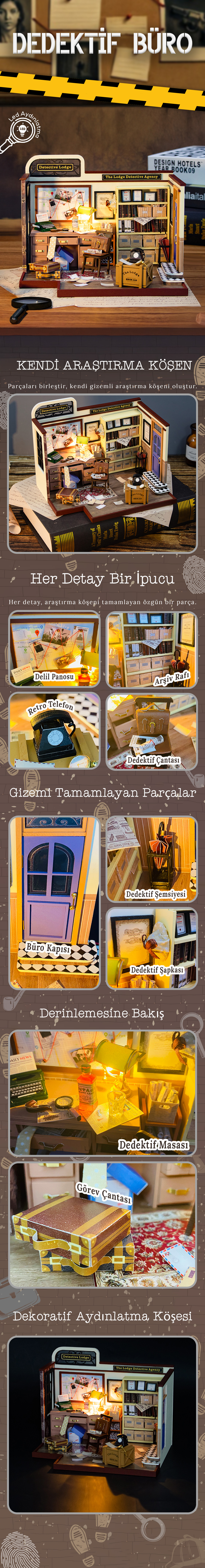 Dedektif Büro Minyatür Maket Ev