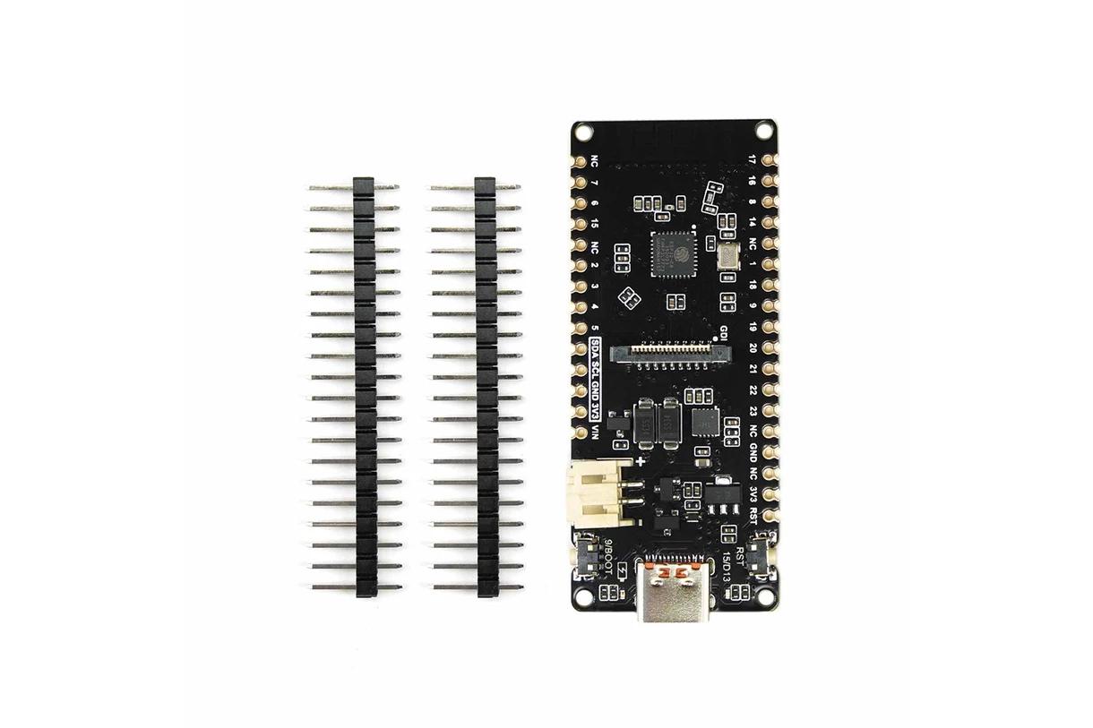 DFRobot FireBeetle 2 ESP32-C6 DFR1075 kart ve pin header paket içeriği