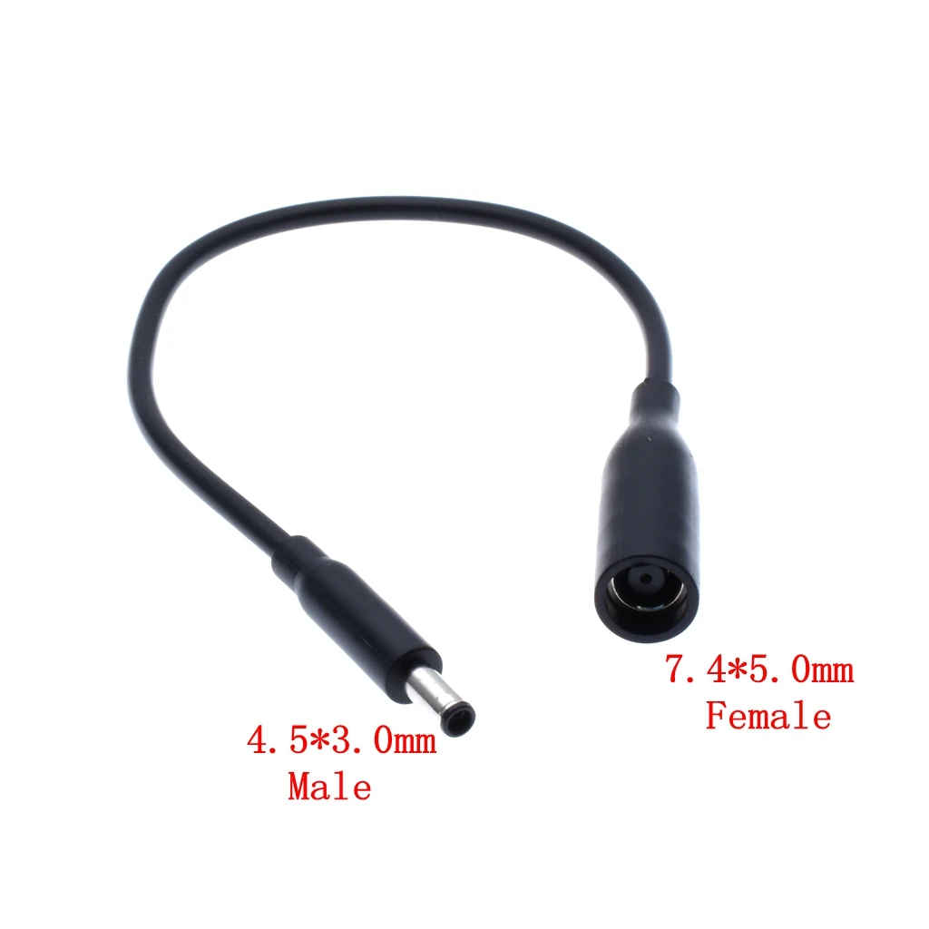 DC Power Cord / Cable Charger Laptop Adapter 7.4*5.0mm Female to 4.5*3.0mm Central Pin Male Plug Connector for Dell Laptop