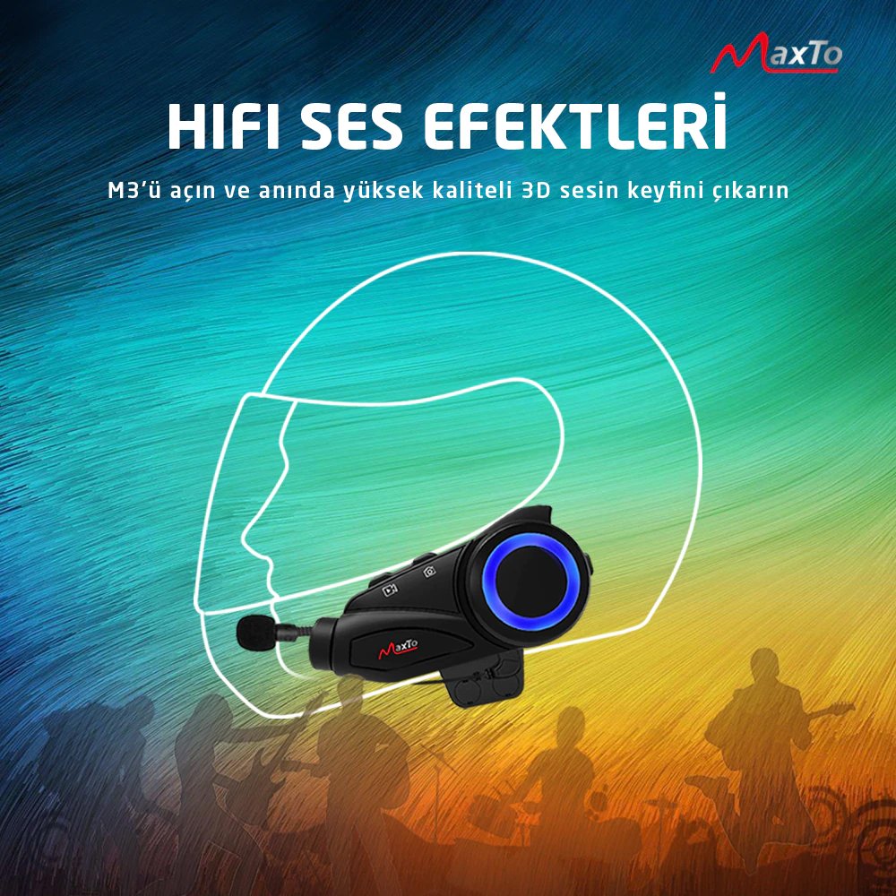 PowerMaster M3 Motosiklet Bluetooth Intercom Kulaklık